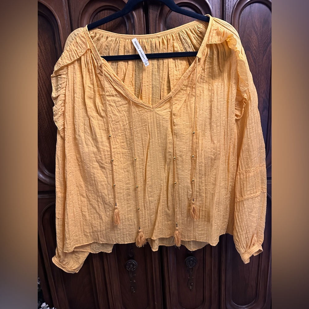 Rebecca Minkoff Dark Yellow Tassel Blouse